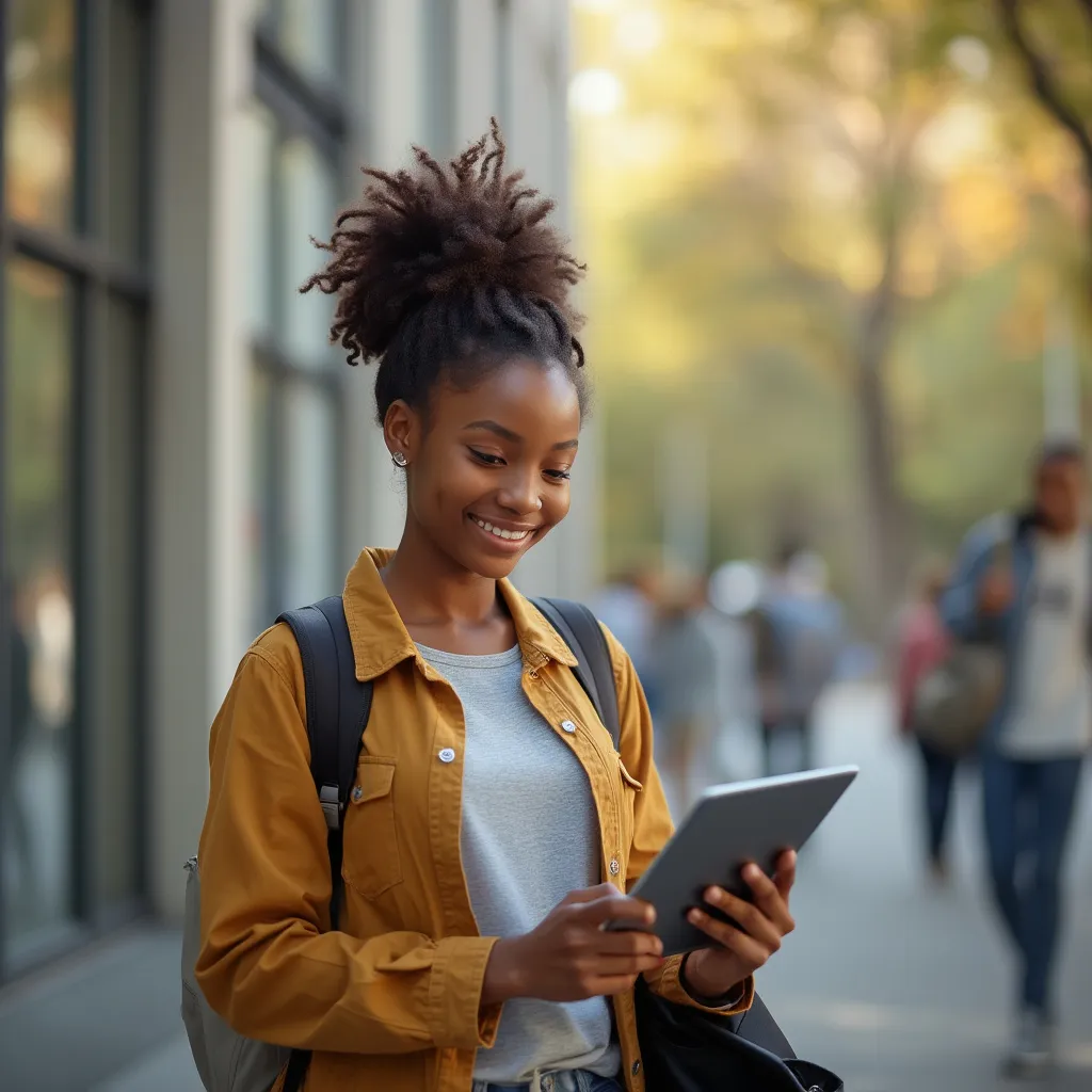 Étudiant utilisant un assistant financier IA
